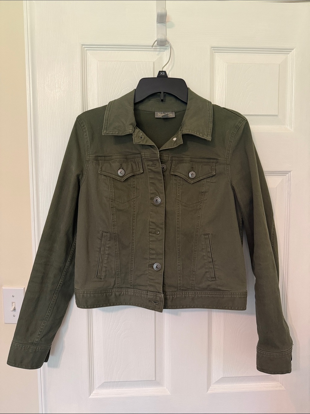 Dark Green Women's Button-Front Jacket